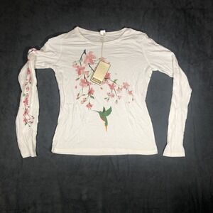 ONNO wildlife Federation Women's Long Sleeve Medium Hummingbird Shirt NWT